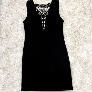 Forever 21 Medium black dress laced front, back V shape
